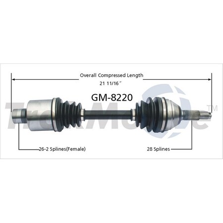 Surtrack Axle Cv Axle Shaft, Gm-8220 GM-8220